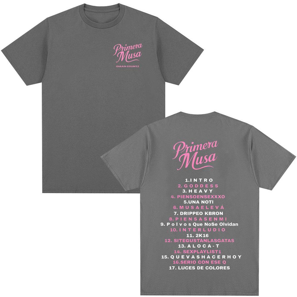 Rap Singer Omar Courtz Primera Musa Album Tour Tshirt 2026 Summer New Mens Womens Hiphop Fashion Casual Cotton Tshirt