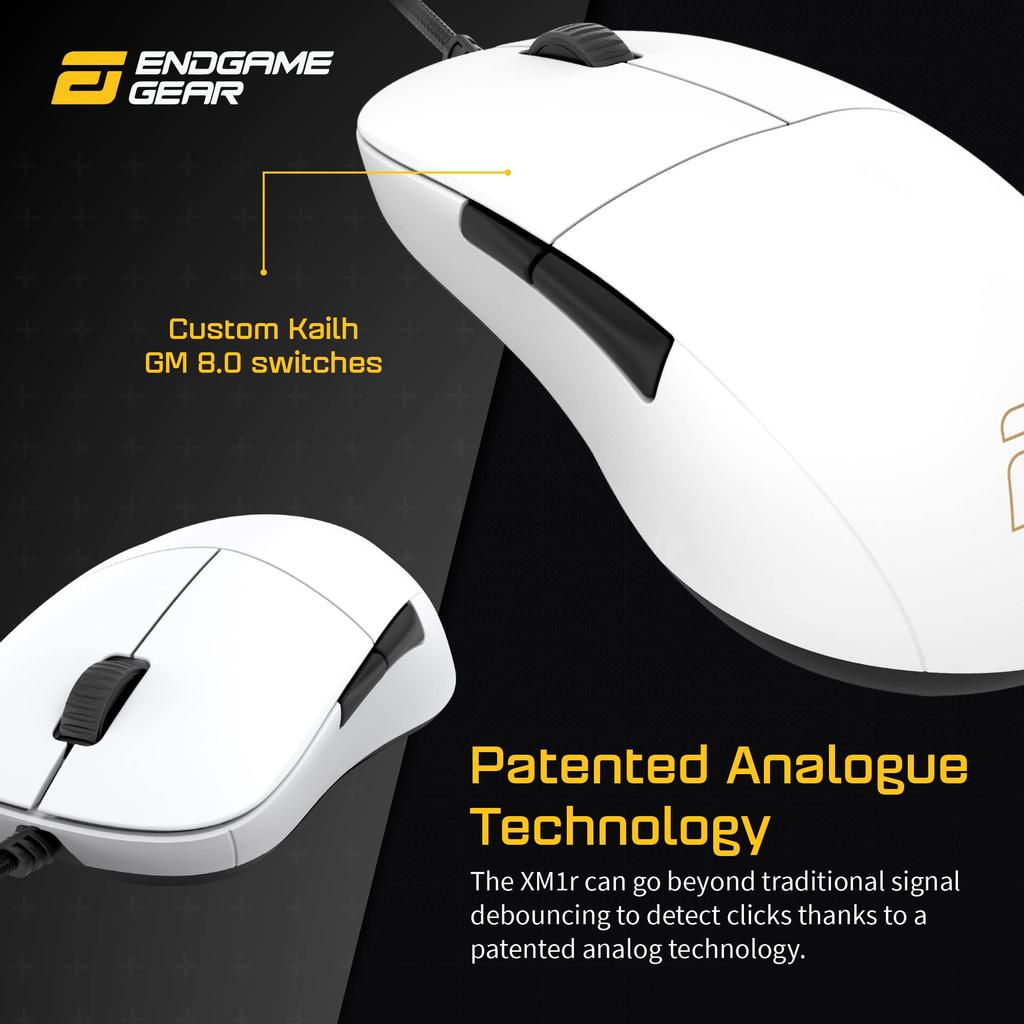 Endgame Gear XM1r Gaming PAW3370 5 White Mouse, Sensor, 50-19,000 CPI, Buttons, GM8.0 Switches, (EGG-XM1R-WHT)