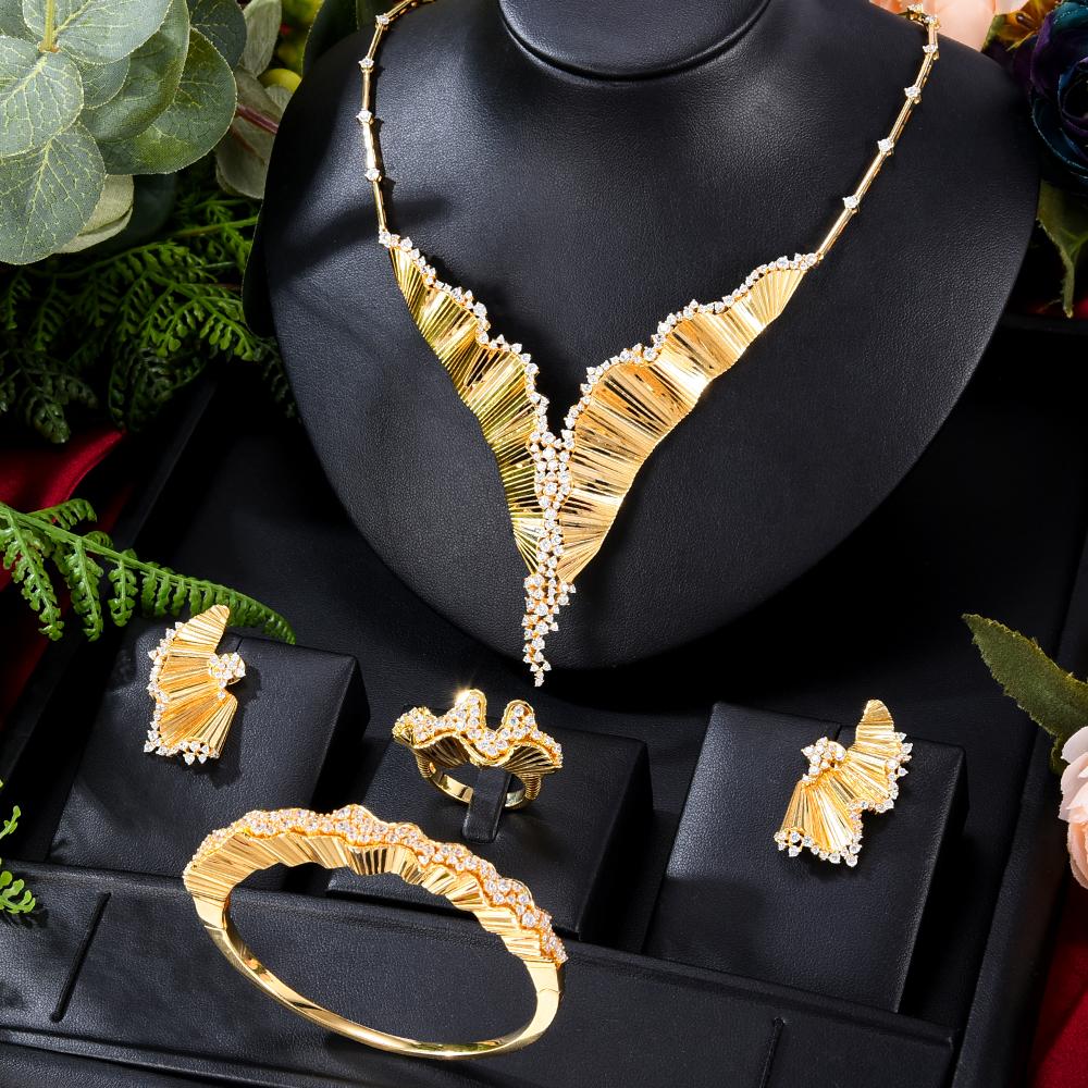 GODKI New Trendy Luxury 2PC Necklace Earring Sets Jewelry Set for Women Wedding Party Full Zircon Dubai Bridal Jewelry Sets