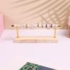 Solid Wood Base Ring Display Rack Sponge Stick Ring Holder Multi Layer Ring Storage And Organization Rack Removable Metal Rack