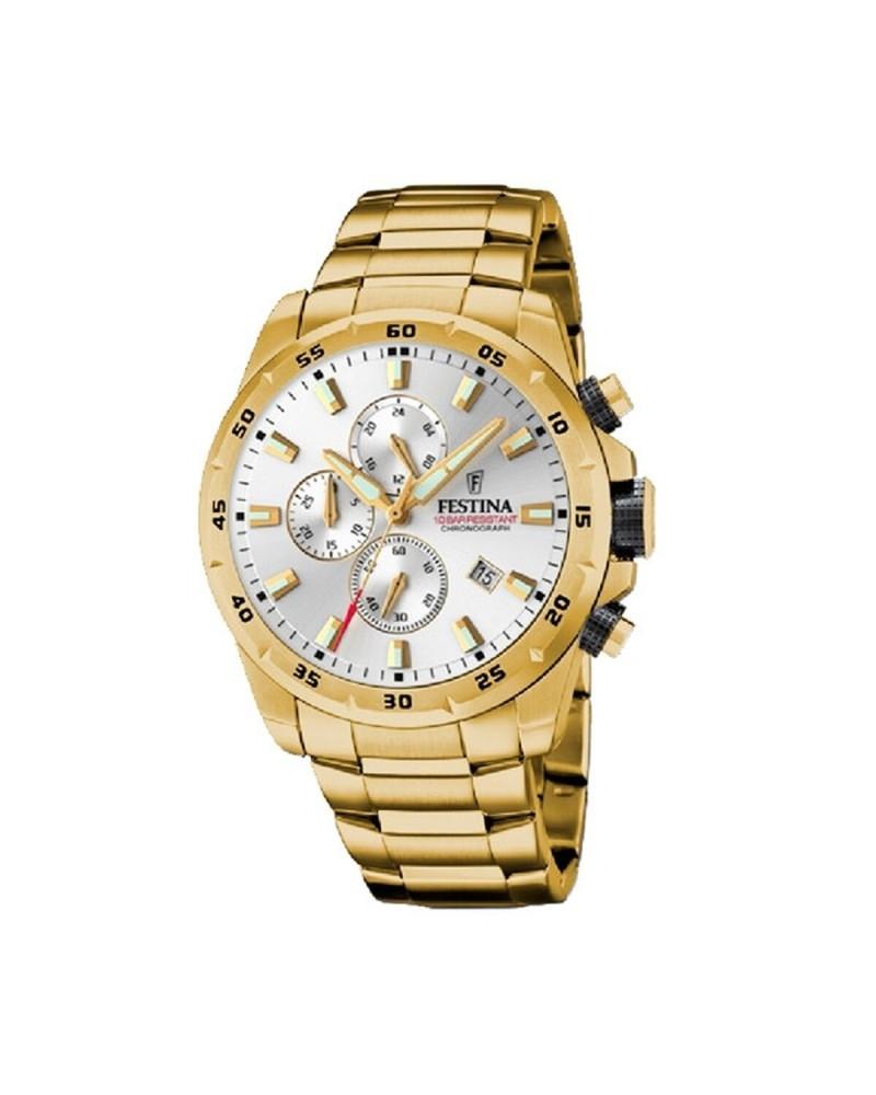 Festina F20541/1 Men's Quartz Watch Stainless Steel Gold