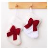 2026 New Fabric Velvet Bow Christmas Stocking Pendant, Christmas Fireplace Stair Ornament Pendant