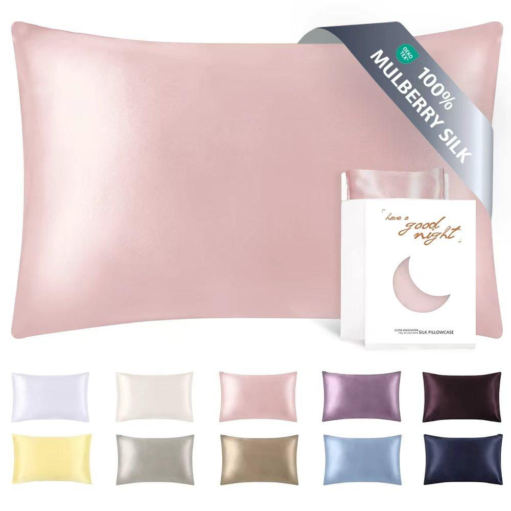 22MM Natural Mulberry Silk Pillowcase with Hidden Zipper Lenzing Tencel Back 1 Pack