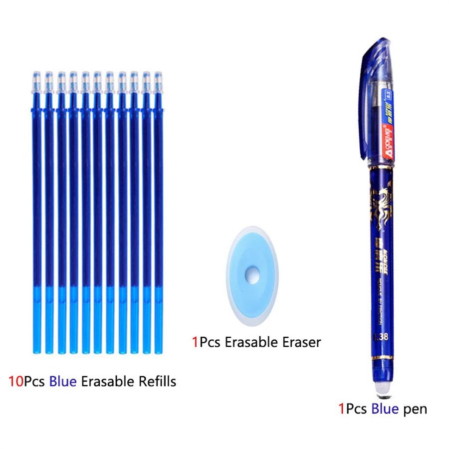 12/13PCS Erasable Gel Pen Set Ballpoint Pens Rod 0.5mm Pen Refills Washable Handle Writing Stationery for School Office Supplies