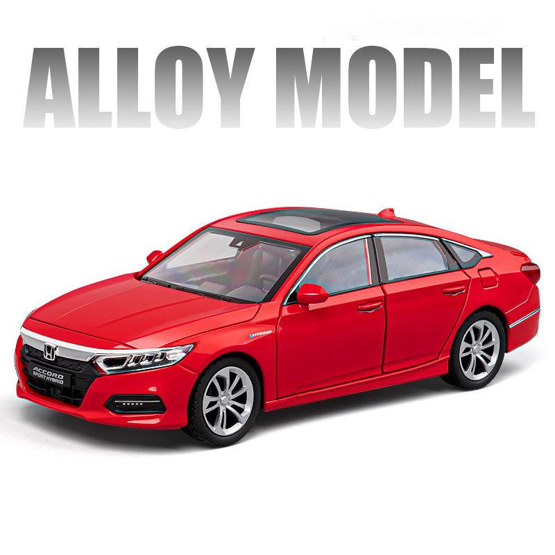 1:24 HONDA Accord Alloy Car Model Diecasts & Toy Vehicles Metal Car Model Simulation Collection Sound and Light Childrens Gifts ajl256