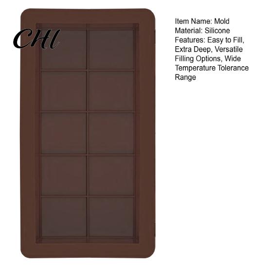 Deep Chocolate Molds 1/2Pcs Large Mold Silicone Candy for Stuffed Bars BPA Free BPA-Free Easy to Clean High Temp Tolerance Homemade Making Supplies