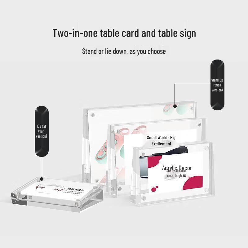 SEE KEAN Acrylic Magnetic Slanted Table Sign