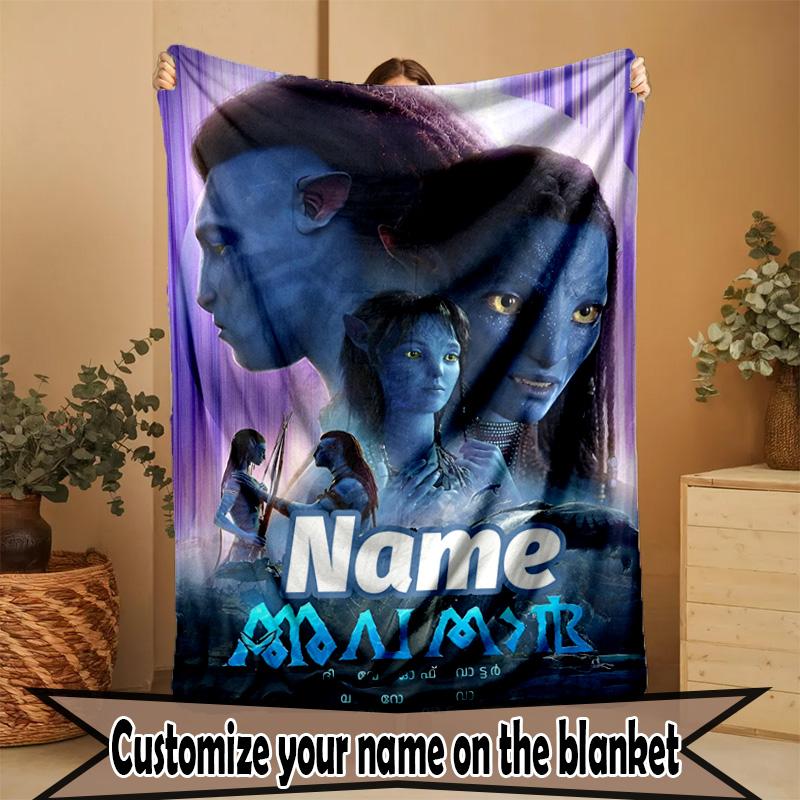 Custom Name Personalized Avatar Print Blanket, Home Decor, Bedroom, Sofa, Camping, Couch, Gifts for Birthday Christmas