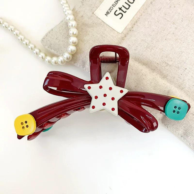 Заколка для волос в корейском стиле с бантом в горошек - Элегантная и универсальная