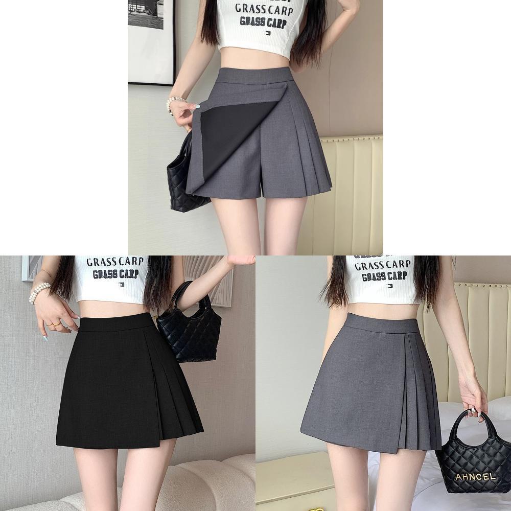 Polyester Pleated Mini Skirt For Women With Zipper And High Waist For Summer Fashion