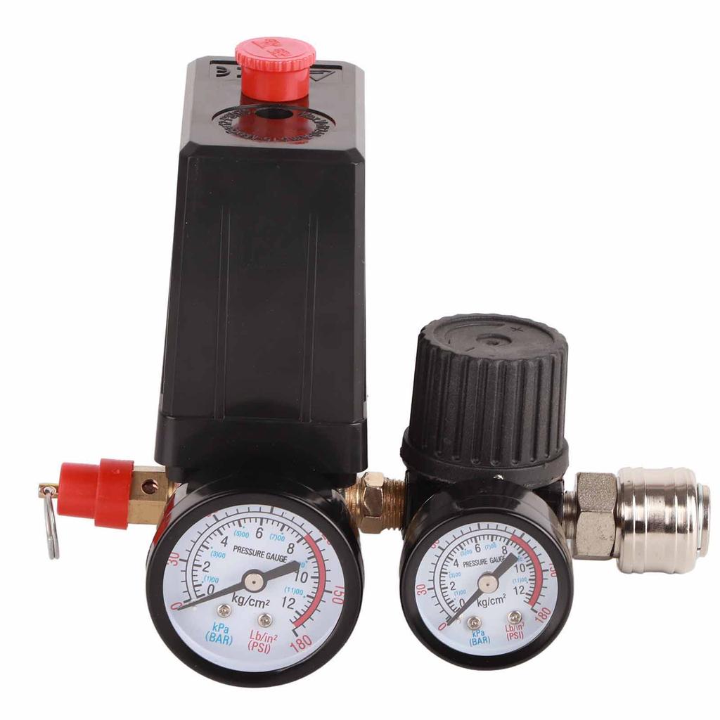 Air Compressor Pressure Switch 1 4in 4 Holes Controller Regulator Valve 90‑120PSI 220V