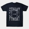 Мужская черная футболка с принтом Sunday Funday Football Retro Fade Печать на бумаге для трансфера без вырезания Хлопковая футболка