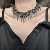 Ожерелье в панк-стиле Y2K, стиль «острая девушка», с черными заклепками, изысканная застежка и регулируемая цепочка, удобно носить.