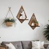 1PC Pine Geometric Wall Frame Decorative Wall Display Wall Hanging Rack Retro Candle Storage Rack Floating Shelf 11x14in