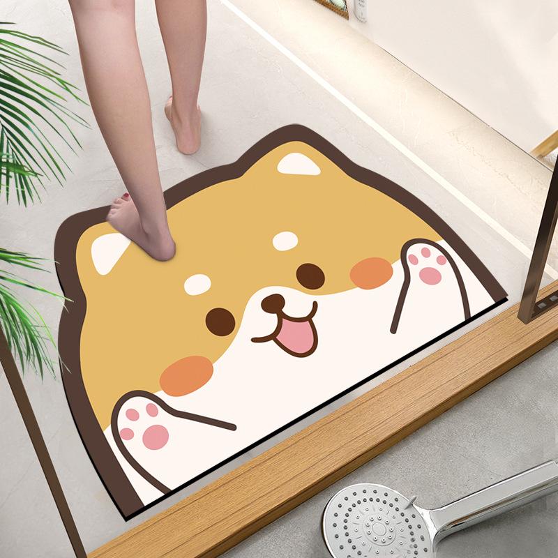 Panda Cartoon Non-Slip Absorbent Diatomaceous Earth Bathroom Doorway Mat