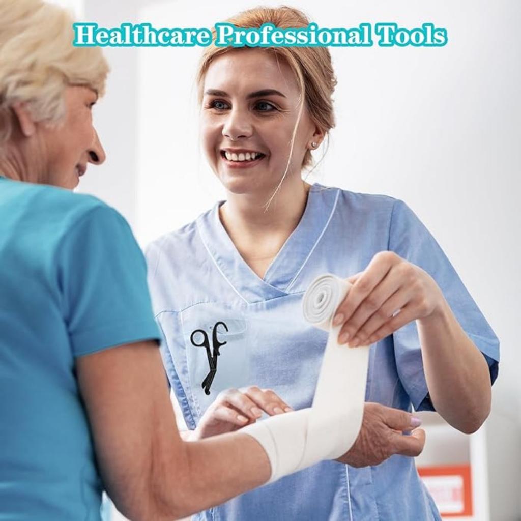 2 Pcs Stainless Steel Medical Scissors Bandage Scissors Trauma Shears Emergency Response Shears with Carabiner Surgical Scissors for EMT Nurse Doctor