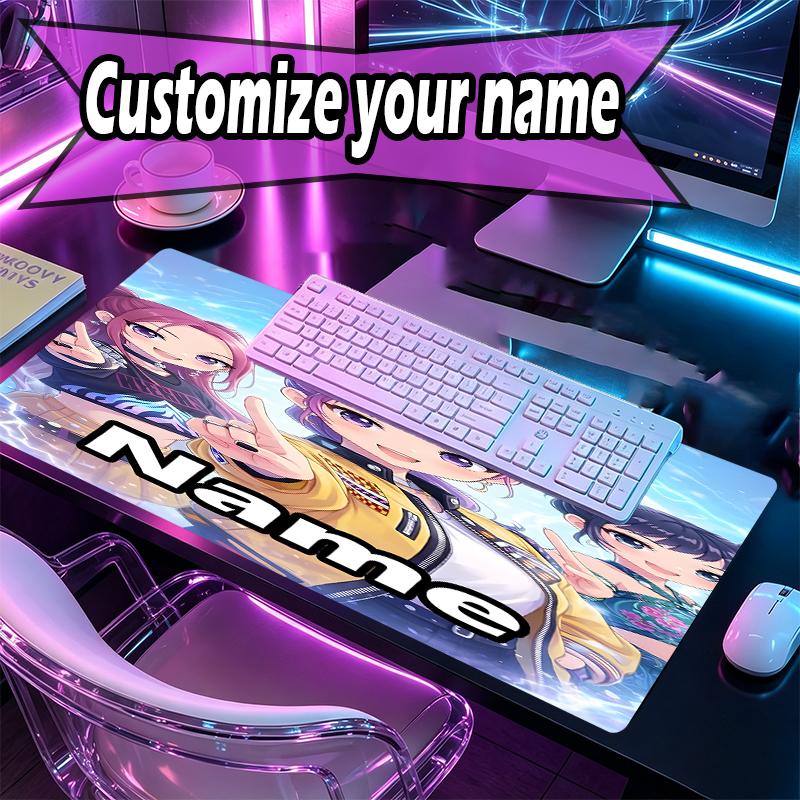 Custom Name Personalized KPop Demon Hunters Pattern Mousepad, Laptop PC Desk Mat, Decorative Desk Mat for Home Keyboard Pad Gift