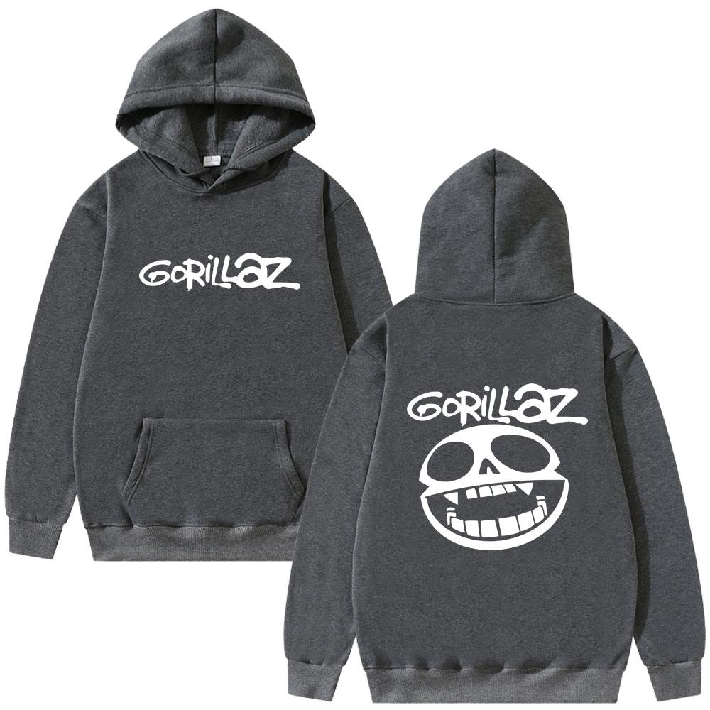 Лучшая известная рок-группа Gorillaz Графическая толстовка унисекс Винтажная повседневная толстовка с капюшоном Мужская модная оверсайз уличная одежда