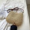 Летняя соломенная сумка из ротанга для женщин, вязаная пляжная сумка, сумка через плечо в богемном стиле, сумки на плечо для отпуска