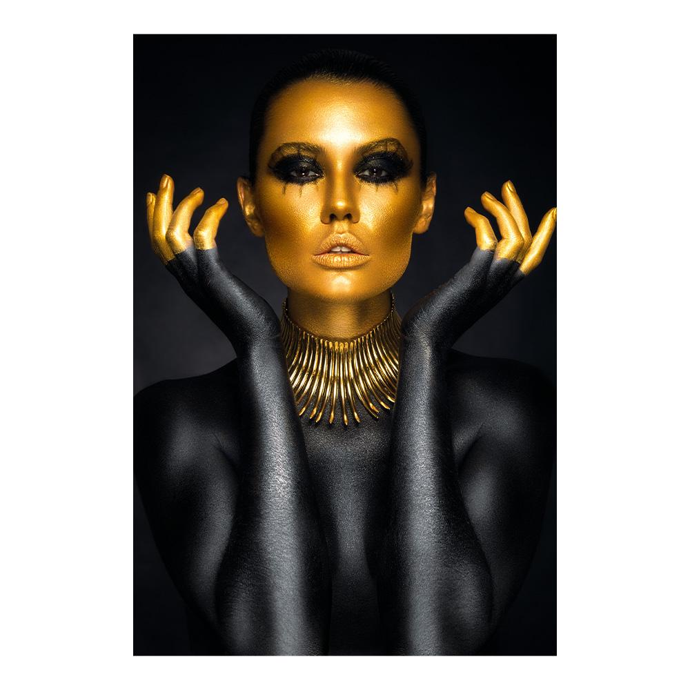 Черное золото, обнаженная сексуальная женщина, холст, картины на стене, художественные постеры и принты, золотое лицо, художественная картина для девушки, домашний декор, Cuadro