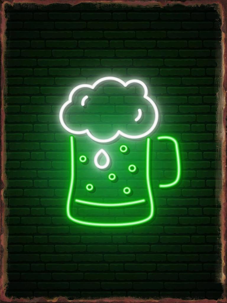 Neon Beer Bar Poster Metal Signs for Pub Home Bedroom Decor Tin Sign Decorative Plaques Painting Wall Aesthetical Decoration