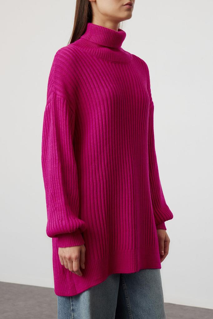 Женский модный стильный свитер в хиджабе, вязаный базовый трикотажный свитер в рубчик с камнем