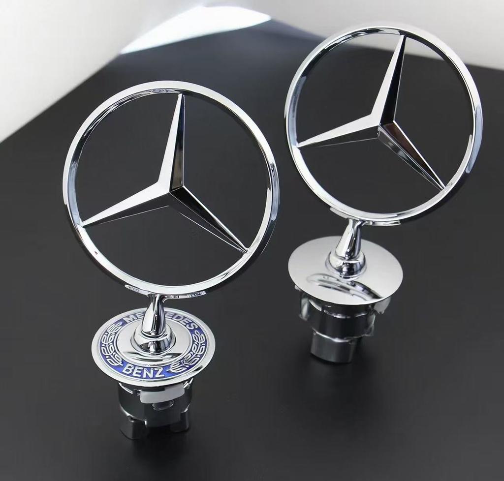 DDJ2 ZZX Car Bonnet Label Badge 3D Star Zinc Alloy Car Front Hood Emblem Mercedes Benz W203 W204 W205 W206 W212 W213 W222 W223 E300 1