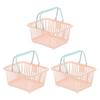 3 шт. Мини-корзина для покупок Маленькая пластиковая корзина Корзина продуктовая Крошечная с ручками Органайзер Фильтрованная вода для игрушек Фруктов Закусок