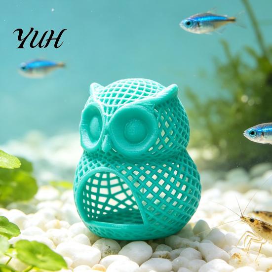Decorative Hide for Small Pets Owl Fish Tank Hideout, Aquarium Shrimp Cave, Hollow Underwater Cave Betta Decoration
