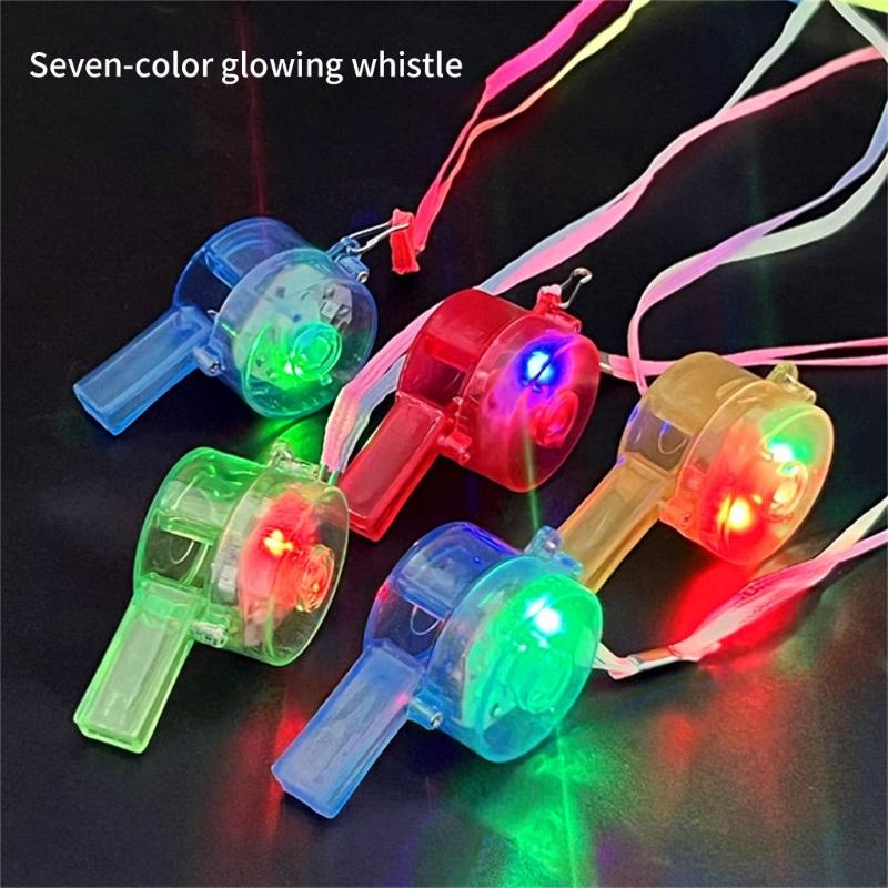 Яркие светодиодные свистки 6 шт. Пластиковые cheering tools для ночного мероприятия, фестиваля, празднования