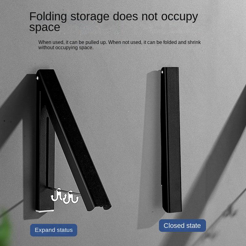 Настенная складная сушилка для одежды, уличный балкон, невидимые вешалки, космическая алюминиевая вешалка для одежды, аксессуары для дома и ванной комнаты