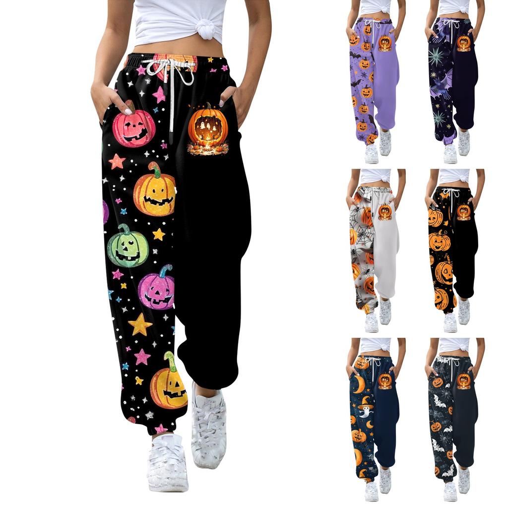 Women's Casual Fashion Sweatpants Halloween Printed Casual Pants