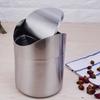 Модная настольная корзина для мусора для домашнего офиса, из нержавеющей стали, с откидной крышкой, маленький органайзер для мусора, для узкого пространства