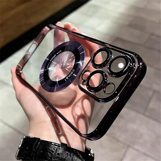 Роскошный магнитный прозрачный чехол для Magsafe с беспроводной зарядкой для Iphone 14 Pro Max Plus 12 13, жесткий защитный чехол для ПК