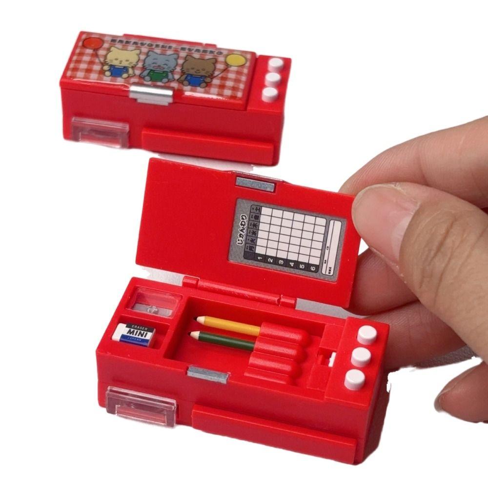 Miniature Pencil Box Model Simulated Scene Mini Stationery Box Dollhouse Pencil Case Kids Toy