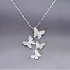 High -Quality New Fashion 925 Sterling Silver Jewelry Personality Butterfly Crystal Female Clavicle Chain Pendant Necklaces H300