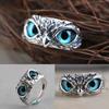 Demon Eye Owl Ring for Women and Men Can Wear Opening Adjustable Ring Retro Animal Ring