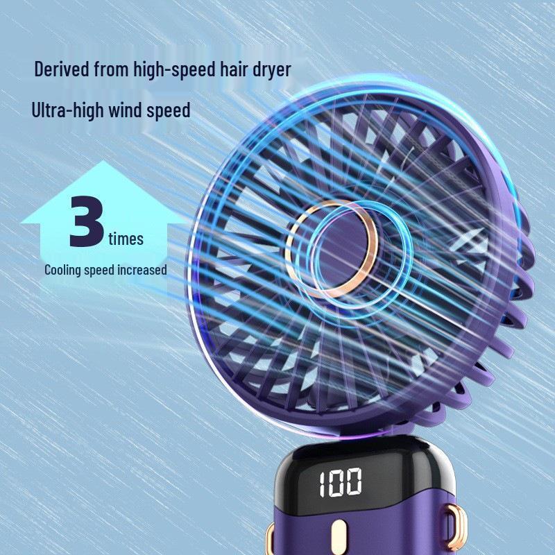 Cross-border N15 USB Rechargeable Foldable Handheld Fan with Digital Display & Aromatherapy