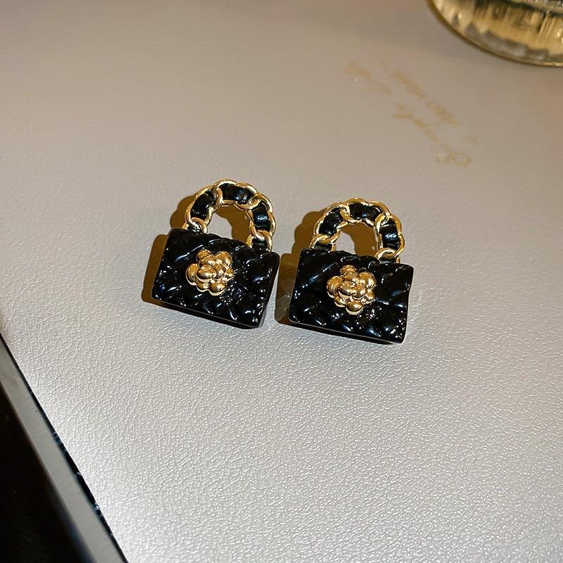 Геометрические серьги-пусеты из серебряной иглы и черного кристалла, нишевые универсальные серьги, темпераментные, легкая роскошь, премиальные серьги