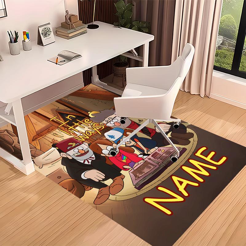 Custom personalization Gravity Falls Print Area Rug - Soft, Washable Non-Slip Indoor Mat,Living Room,Home&Office Decorative Rug