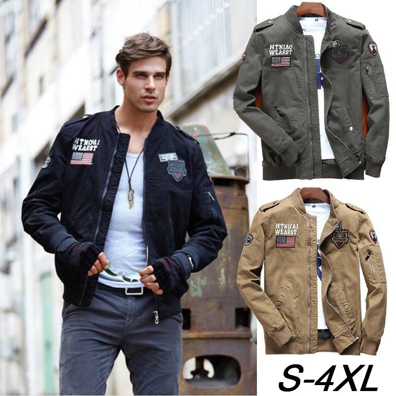 Men Casual Loose Coat Mens Bomber Jacket Cool Outwear