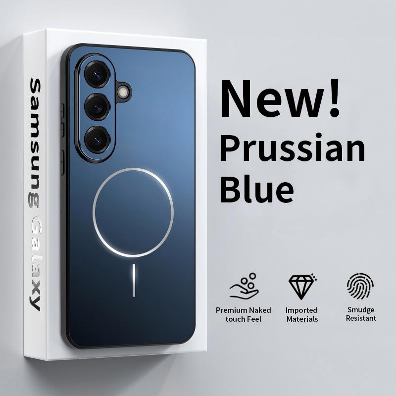 Для Magsafe Ультратонкий Магнитный Чехол для Телефона Для Samsung S26 S25 A56 A36 A26 Ultra Plus Беспроводная Зарядка Металлический Цвет Задняя Крышка