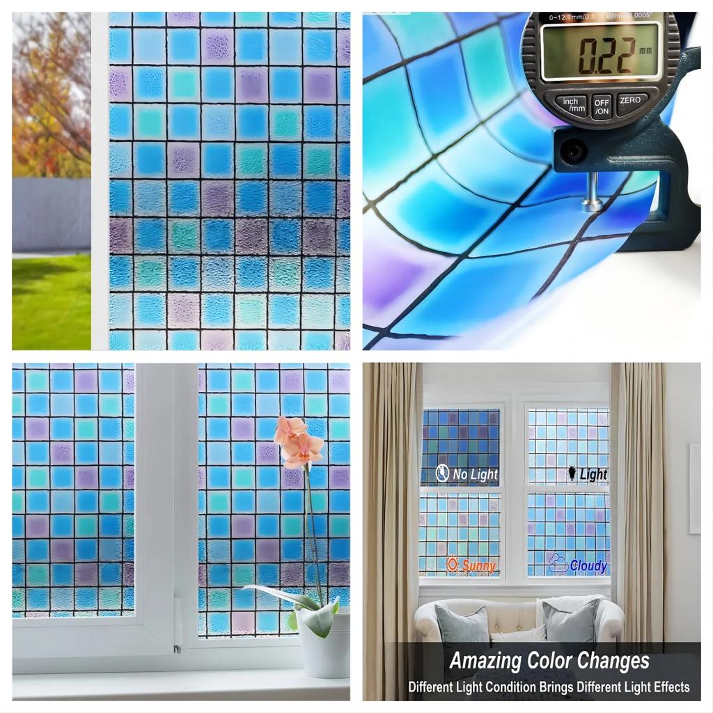 Пленка для защиты окон, витражные наклейки, декоративная тонировочная пленка для окон для дома, неклейкие наклейки на окна, защищающие от ультрафиолета