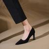 Fashion Autumn Suede Women's High Heels Soft Soled Anti Slip Work Footwear Sexy Black Fashion Pumps Casual Comfort Women's Shoes Mujer