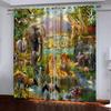 Thick 2Pieces 90%ShadingAnimal Horse Dinosaur Tiger Blackout Window Curtain For Bedroom Living Room Bathroom Kicthen Door