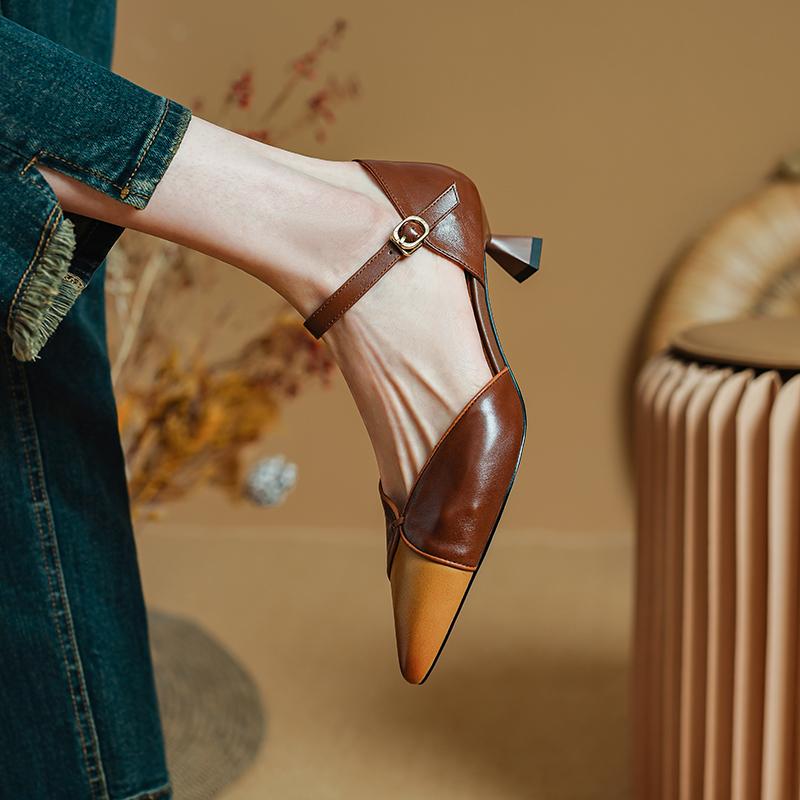 Модные летние женские сандалии из коровьей кожи, туфли для женщин, остроносые, на тонком каблуке, сандалии-гладиаторы, с узкими ремешками, обувь ручной работы