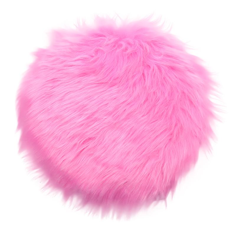Solid Color Warm Wool Round Cushion Stool Pad Thickening Dining Chair Cushion