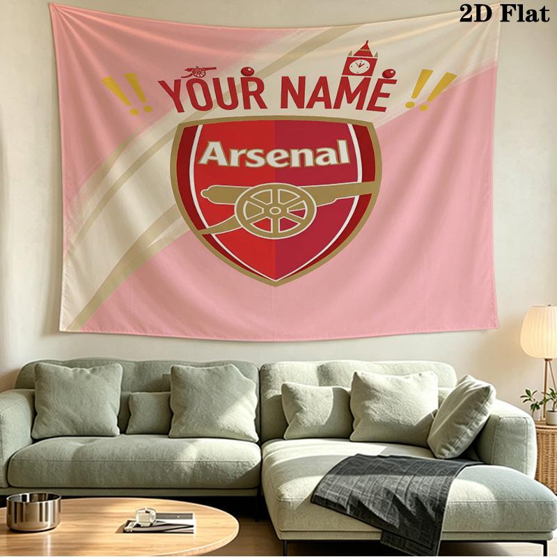 Custom Name Arsenal Printed Tapestry – Wall Hanging for Bedrooms, Dorms, and Home Decor