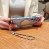 For Samsung Galaxy S24 Ultra Magnetic Case Electroplated Love Hearts TPU Phone Cover with Chain Strap