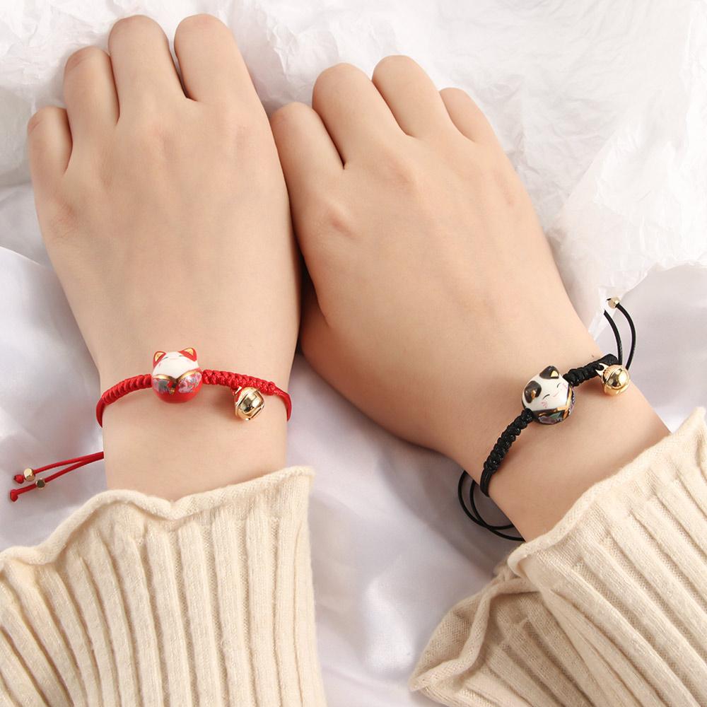 Кошачий темперамент колокольчик плетеная веревка женские подарки красный браслет из веревки модные украшения зодиакальный ручной шнур